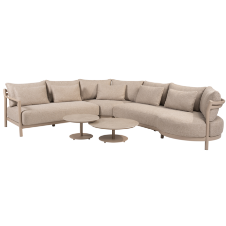 4 Seasons Outdoor Boaz Mykonos modulaire hoek loungeset 5 delig keramiek latte 4 Seasons Outdoor