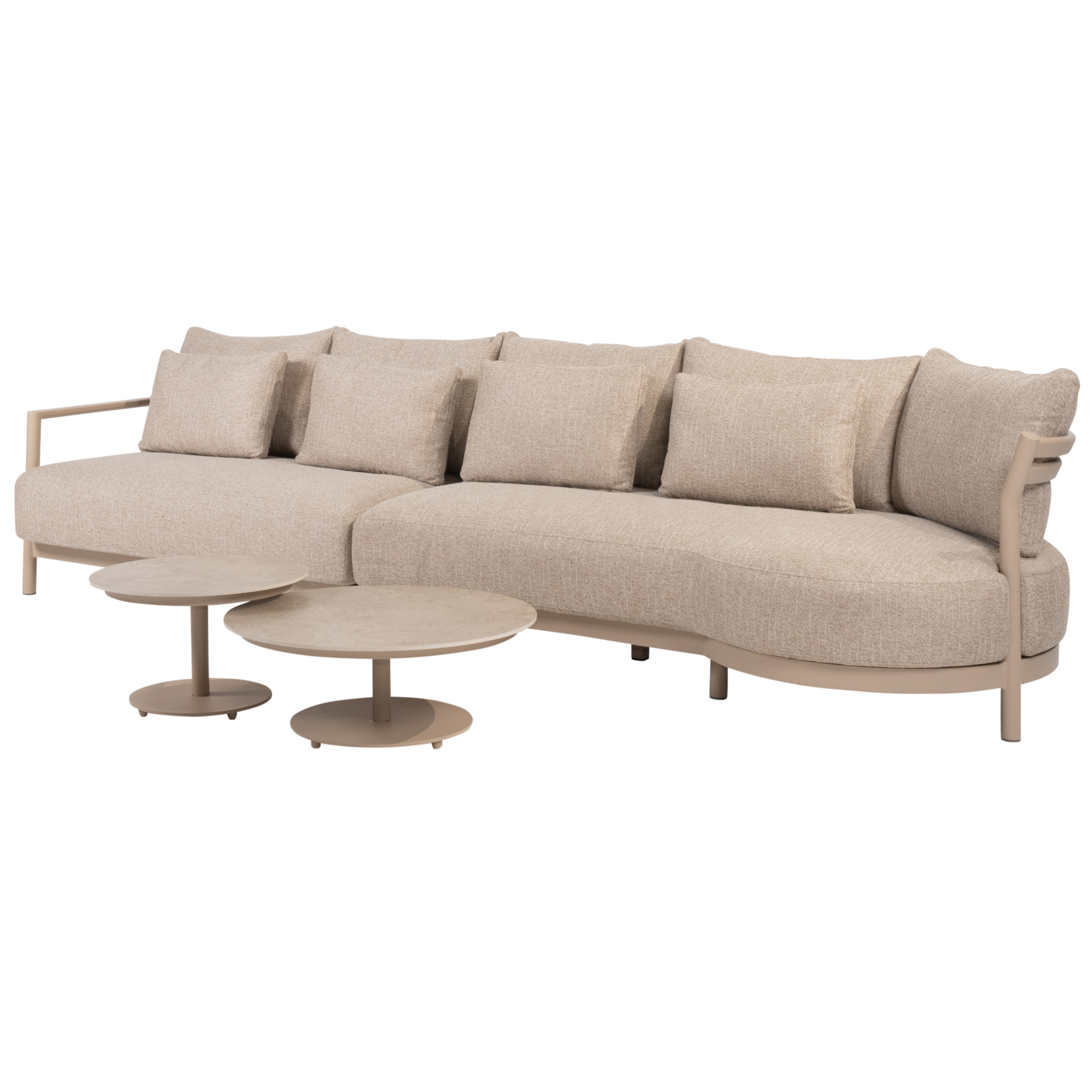 4 Seasons Outdoor Boaz Mykonos modulaire chaise longue loungeset 4 delig keramiek latte 