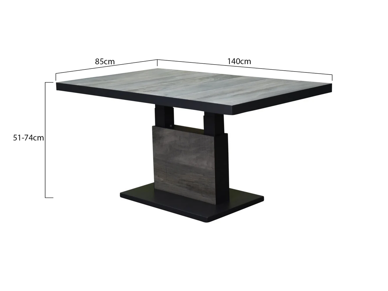 AVH-Collectie Vegas lounge-diningtafel 140x85xH51-74 cm in hoogte verstelbaar antraciet ceramic AVH-Collectie Vegas lounge-diningtafel 140x85xH51-74 cm in hoogte verstelbaar antraciet ceramic
