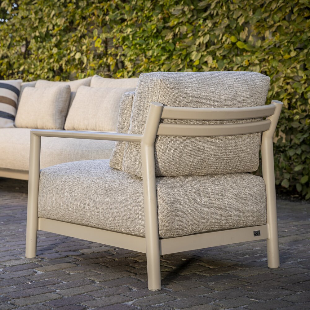 4 Seasons Outdoor June Mykonos modulaire hoek loungeset 6 delig teak latte 4 Seasons Outdoor