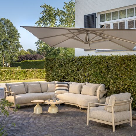 4 Seasons Outdoor June Mykonos modulaire hoek loungeset 6 delige teak latte 4 Seasons Outdoor