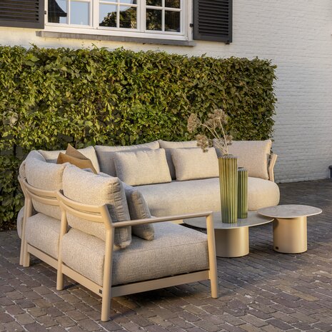 4 Seasons Outdoor Boaz Mykonos modulaire hoek loungeset 5 delig keramiek latte 4 Seasons Outdoor