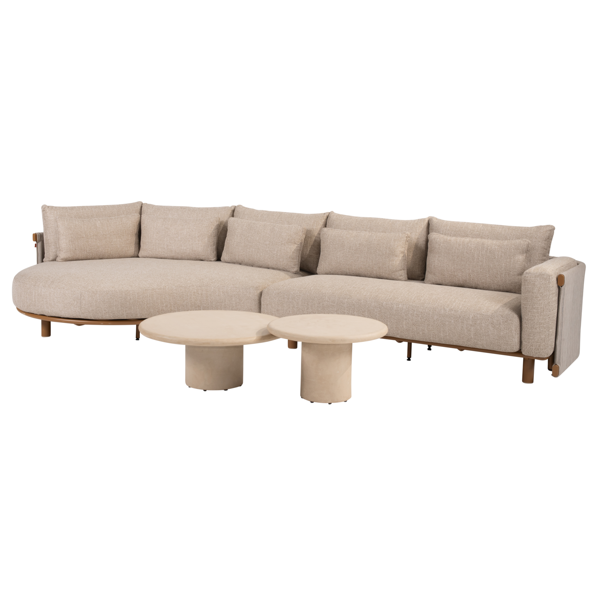 4 Seasons Outdoor Hampton Safina modulaire chaise longue loungeset 4 delig mortex amber 