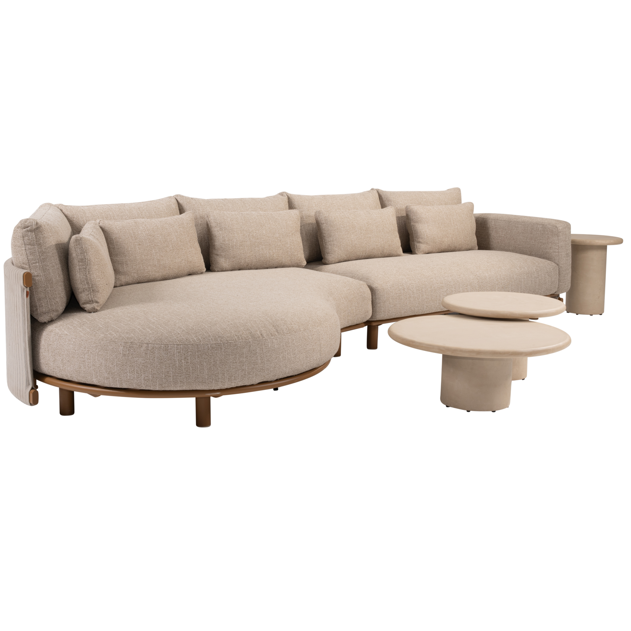 4 Seasons Outdoor Hampton Safina modulaire chaise longue loungeset 5 delig mortex amber 