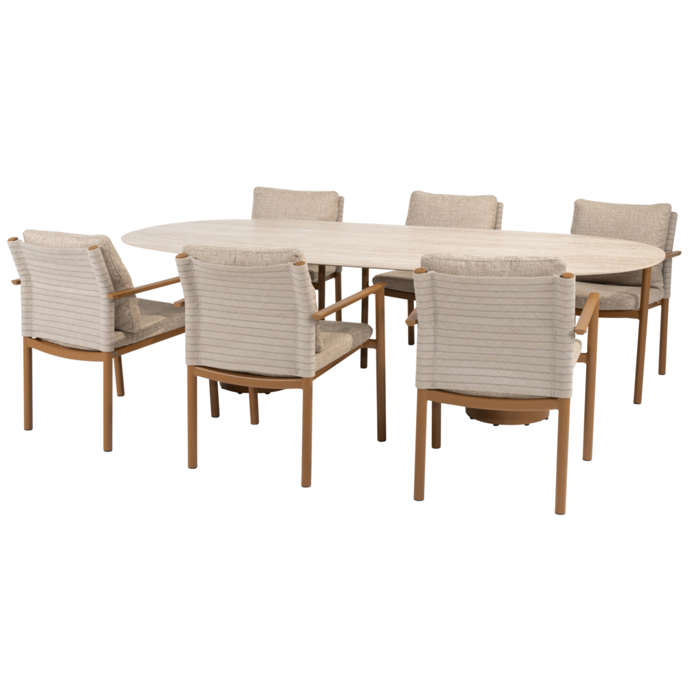 4 Seasons Outdoor Colorado Safina dining tuinset 240x105xH75 cm 7 delig keramiek amber 4 Seasons Outdoor
