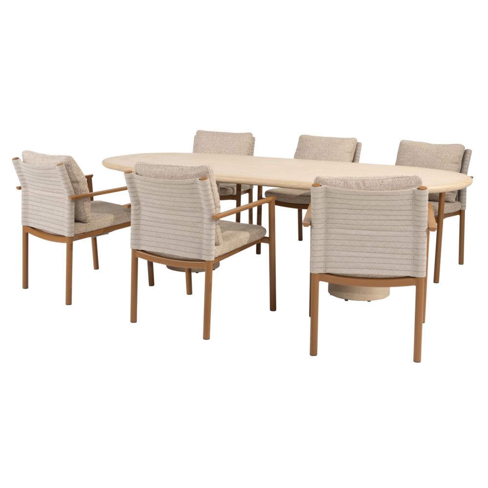4 Seasons Outdoor Hampton Safina dining tuinset 240x105xH75 cm 7 delig mortex amber 4 Seasons Outdoor 4 Seasons Outdoor Hampton Safina dining tuinset 240x105xH75 cm 7 delig mortex amber 4 Seasons Outdoor