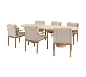 4 Seasons Outdoor Hampton Safina dining tuinset 240x105xH75 cm 7 delig mortex amber 4 Seasons Outdoor 4 Seasons Outdoor Hampton Safina dining tuinset 240x105xH75 cm 7 delig mortex amber 4 Seasons Outdoor