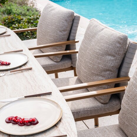 4 Seasons Outdoor Estate Safina dining tuinset 240x105xH75 cm 7 delig keramiek amber 4 Seasons Outdoor