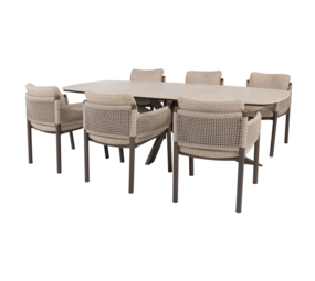4 Seasons Outdoor Prado Savanne dining tuinset 240x105xH75 cm 7 delig keramiek terre 4 Seasons Outdoor 4 Seasons Outdoor Prado Savanne dining tuinset 240x105xH75 cm 7 delig keramiek terre 4 Seasons Outdoor
