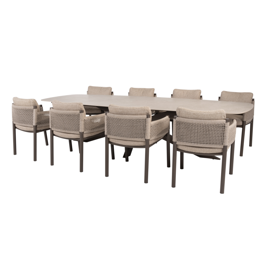 4 Seasons Outdoor Prado Savanne dining tuinset 300x110xH75 cm 9 delig keramiek terre 4 Seasons Outdoor 4 Seasons Outdoor Prado Savanne dining tuinset 300x110xH75 cm 9 delig keramiek terre 4 Seasons Outdoor