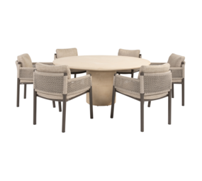 4 Seasons Outdoor Hampton Savanne dining tuinset 160xH75 cm rond 7 delig mortex terre 4 Seasons Outdoor 4 Seasons Outdoor Hampton Savanne dining tuinset 160xH75 cm rond 7 delig mortex terre 4 Seasons Outdoor
