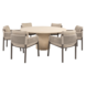 4 Seasons Outdoor Hampton Savanne dining tuinset 160xH75 cm rond 7 delig mortex terre 4 Seasons Outdoor