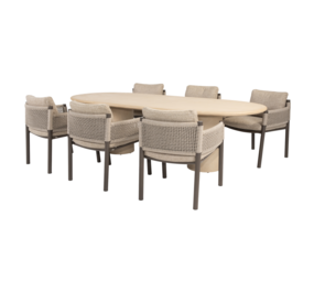 4 Seasons Outdoor Hampton Savanne dining tuinset 240x105xH75 cm 7 delig mortex terre 4 Seasons Outdoor 4 Seasons Outdoor Hampton Savanne dining tuinset 240x105xH75 cm 7 delig mortex terre 4 Seasons Outdoor