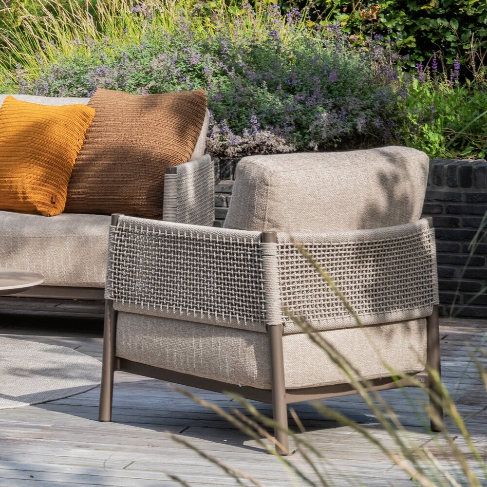 4 Seasons Outdoor Volta Savanne stoel bank loungeset 5 delig teak terre 4 Seasons Outdoor