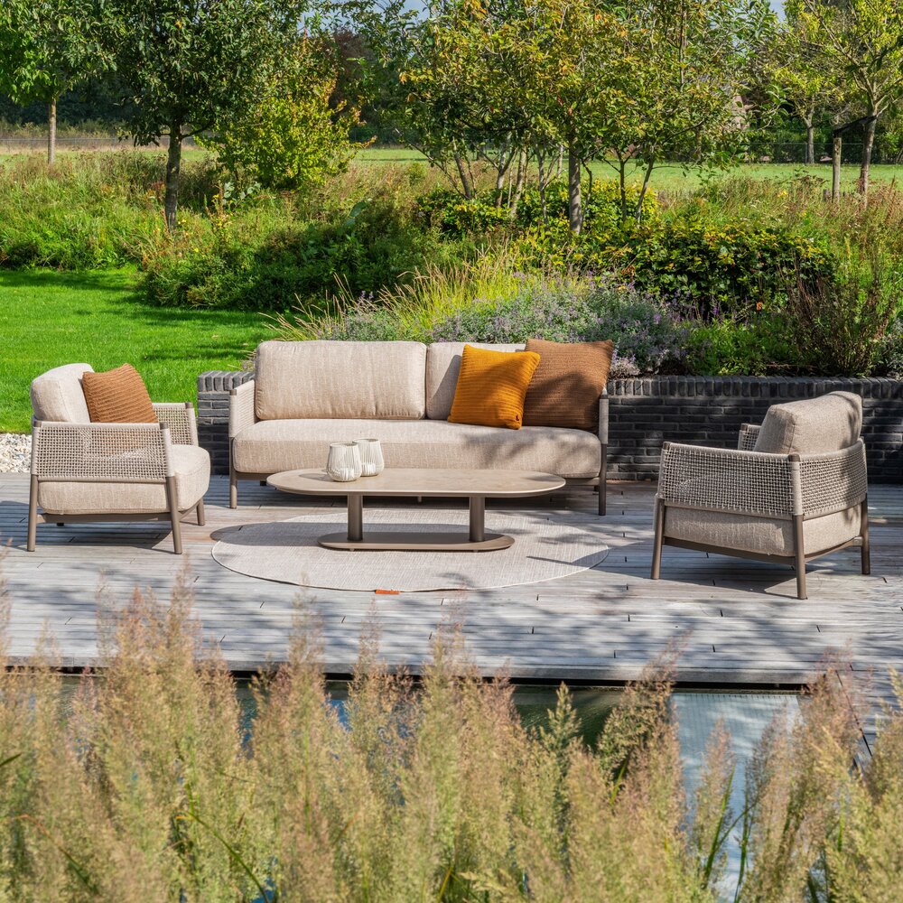 4 Seasons Outdoor Volta Savanne stoel bank loungeset 6 delig teak terre 4 Seasons Outdoor
