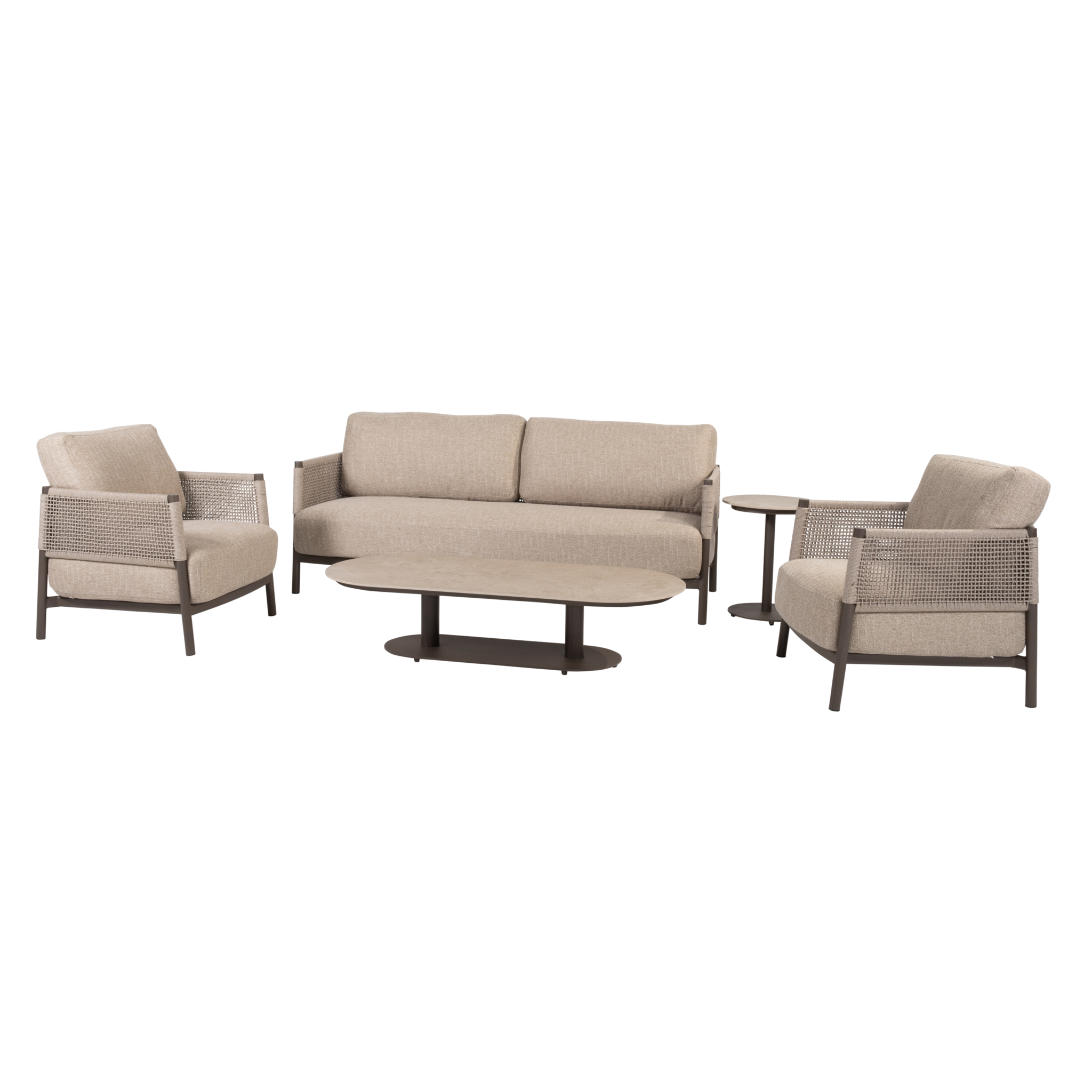 4 Seasons Outdoor Boaz Savanne stoel bank loungeset 5 delige keramiek terre 