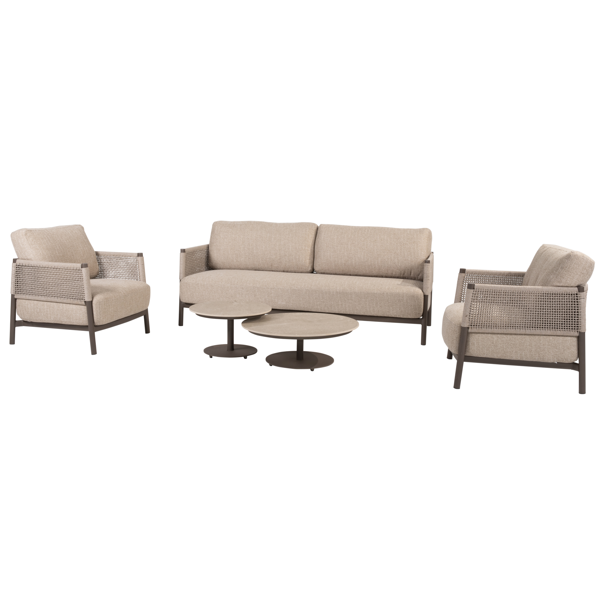 4 Seasons Outdoor Boaz Savanne stoel bank loungeset 5 delig keramiek terre 