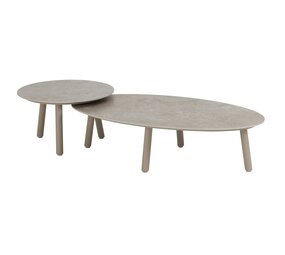 4 Seasons Outdoor Salute lounge tuintafels set van 2 latte keramisch blad Taste 4SO