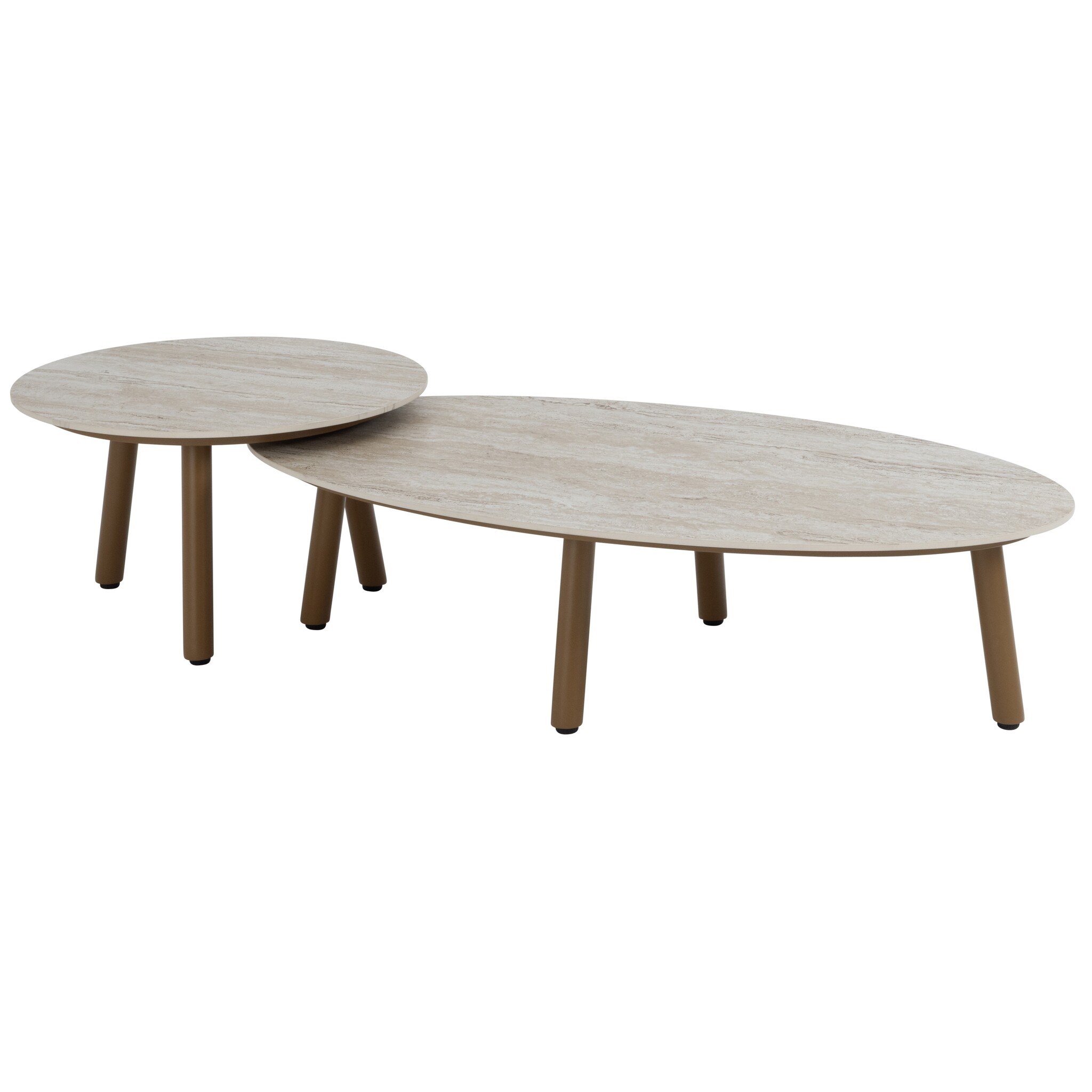 4 Seasons Outdoor Salute lounge tuintafels set van 2 amber keramisch blad Taste 4SO