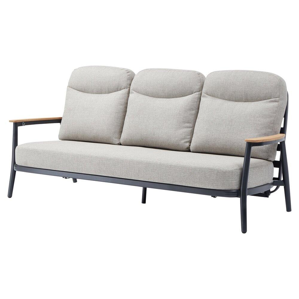 AVH-Collectie Savanna verstelbare 3-zitsbank aluminium antraciet