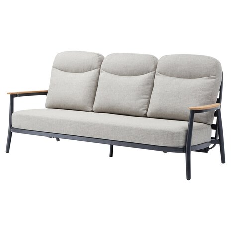 AVH-Collectie Savanna verstelbare 3-zitsbank aluminium antraciet