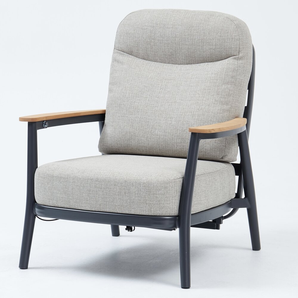 AVH-Collectie Savanna verstelbare loungeset 4 delig antraciet aluminium