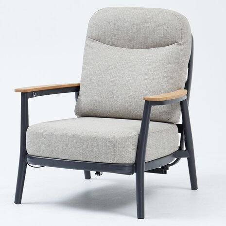 AVH-Collectie Savanna verstelbare loungeset 4 delig antraciet aluminium