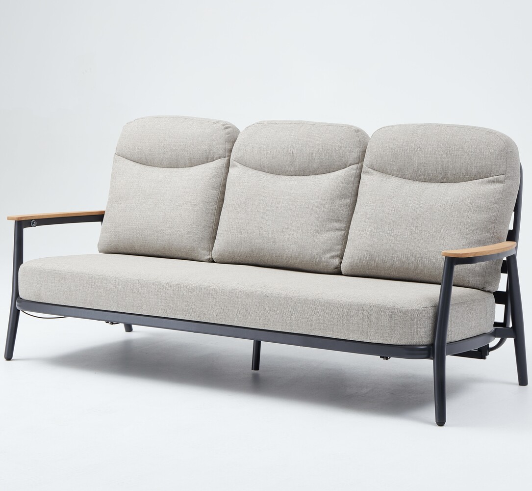 AVH-Collectie Savanna verstelbare loungeset 4 delig antraciet aluminium