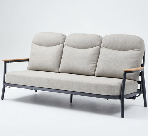 AVH-Collectie Savanna verstelbare loungeset 4 delig antraciet aluminium