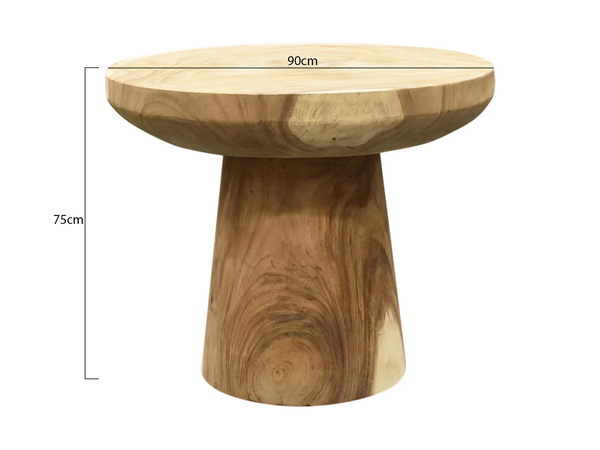 AVH-Collectie Bandung boomstam diningtafel 90x90xH75 cm AVH-Collectie Bandung boomstam diningtafel 90x90xH75 cm