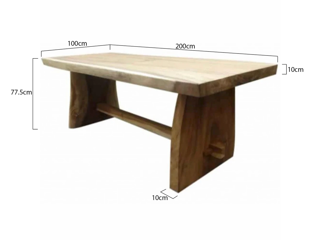 AVH-Collectie Boomstamtafel 200x100xH77,5 cm - bladdikte 10 cm AVH-Collectie Boomstamtafel 200x100xH77,5 cm - bladdikte 10 cm