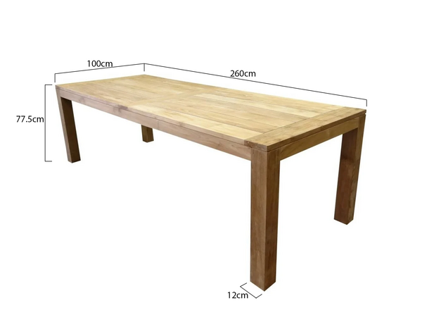 AVH-Collectie Krista dining tuintafel 260x100xH77,5 cm - poten 12 cm teak AVH-Collectie Krista dining tuintafel 260x100xH77,5 cm - poten 12 cm teak