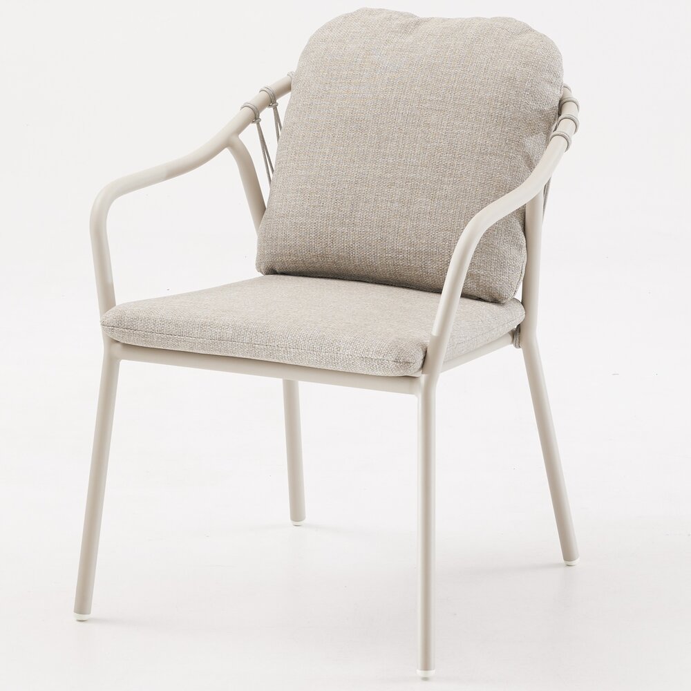 AVH-Collectie Sandora dining tuinstoel aluminium latte stapelbaar