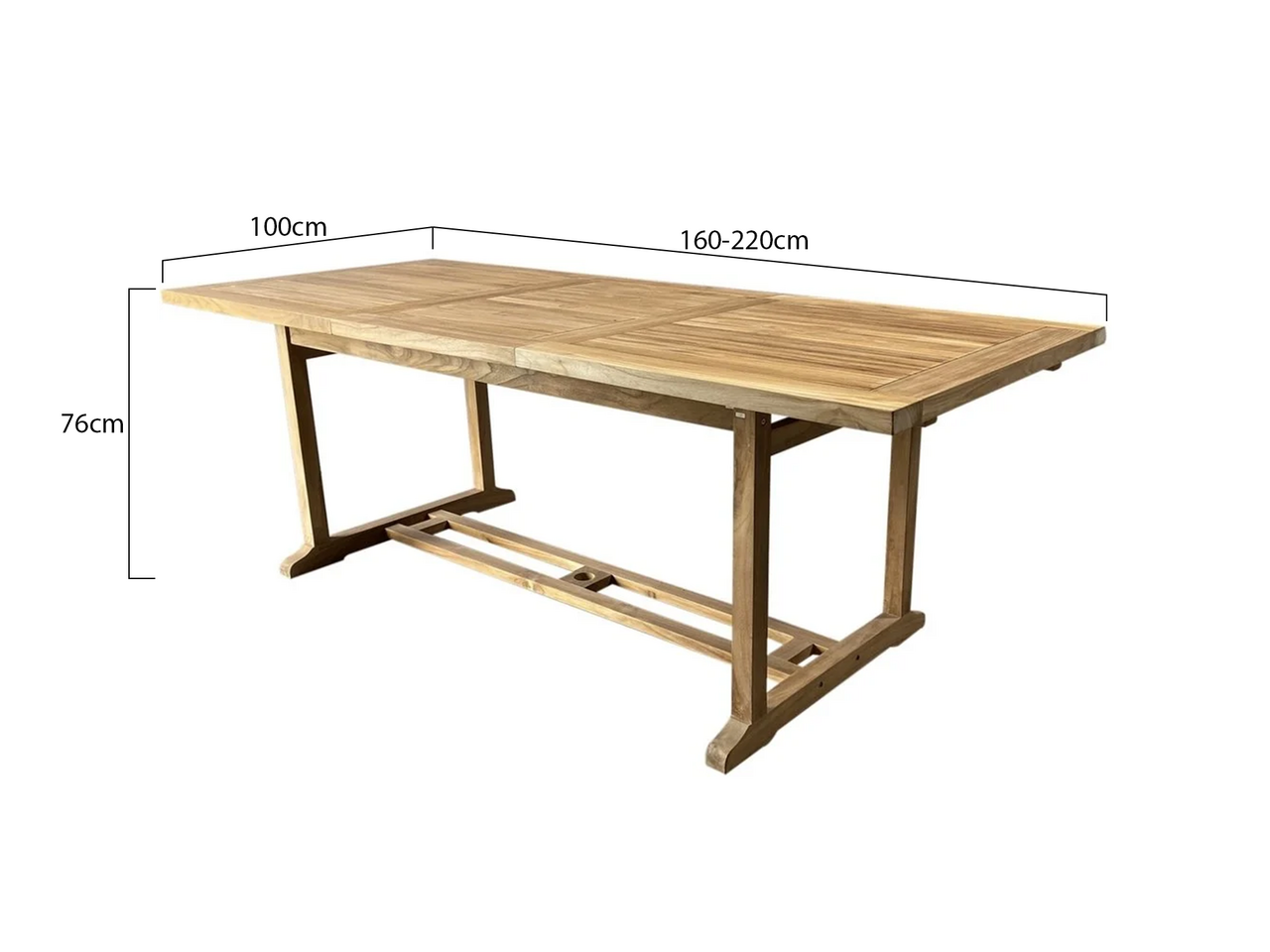 AVH-Collectie Rechthoekig uitschuifbare dining tuintafel 160-220x100xH76 cm bladdikte 4 cm teak AVH-Collectie Rechthoekig uitschuifbare dining tuintafel 160-220x100xH76 cm bladdikte 4 cm teak