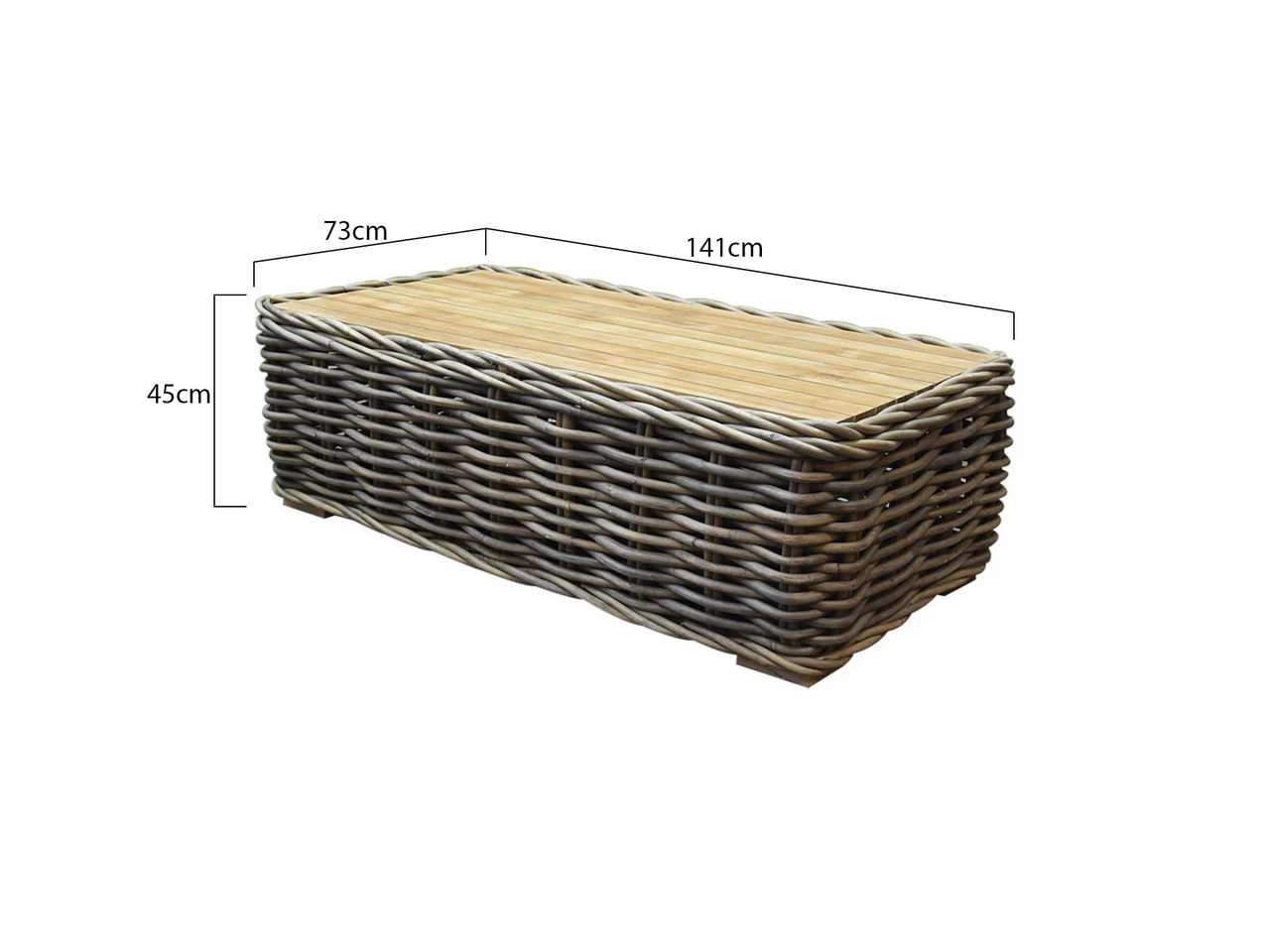 AVH-Collectie Sumatra lounge tuintafel naturel rotan - teak AVH-Collectie Sumatra lounge tuintafel naturel rotan - teak