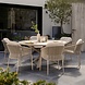 Taste 4SO Florence Prado dining tuinset 160xH75 cm rond 7 delig keramiek latte Taste 4SO