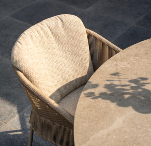 Taste 4SO Florence Prado dining tuinset 160xH75 cm rond 7 delig keramiek latte Taste 4SO