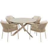 Taste 4SO Florence Prado dining tuinset 130xH75 cm rond 5 delig keramiek latte Taste 4SO Taste 4SO Florence Prado dining tuinset 130xH75 cm rond 5 delig keramiek latte Taste 4SO