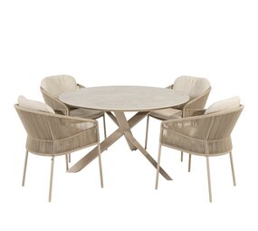 Taste 4SO Florence Prado dining tuinset 130xH75 cm rond 5 delig keramiek latte Taste 4SO Taste 4SO Florence Prado dining tuinset 130xH75 cm rond 5 delig keramiek latte Taste 4SO