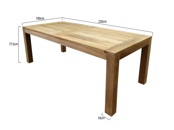 AVH-Collectie Krista dining tuintafel 220x100xH77,5 naturel teak AVH-Collectie Krista dining tuintafel 220x100xH77,5 naturel teak