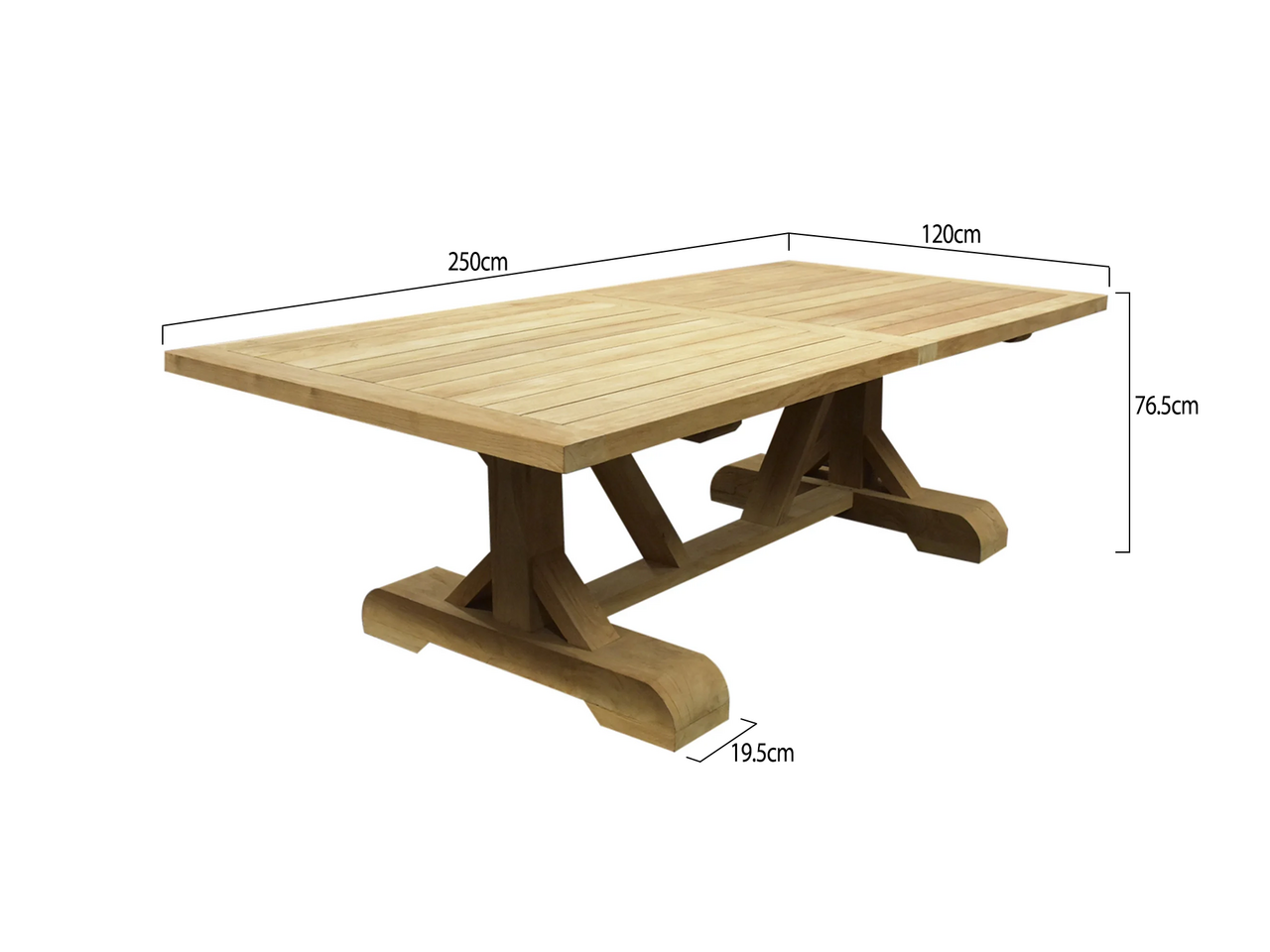 AVH-Collectie Antigua dining tuintafel 250x120xH77 cm teak geschoord AVH-Collectie Antigua dining tuintafel 250x120xH77 cm teak geschoord