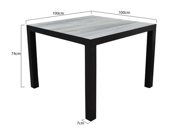 AVH-Collectie Fresno dining tuintafel 100x100xH74cm antraciet AVH-Collectie Fresno dining tuintafel 100x100xH74cm antraciet