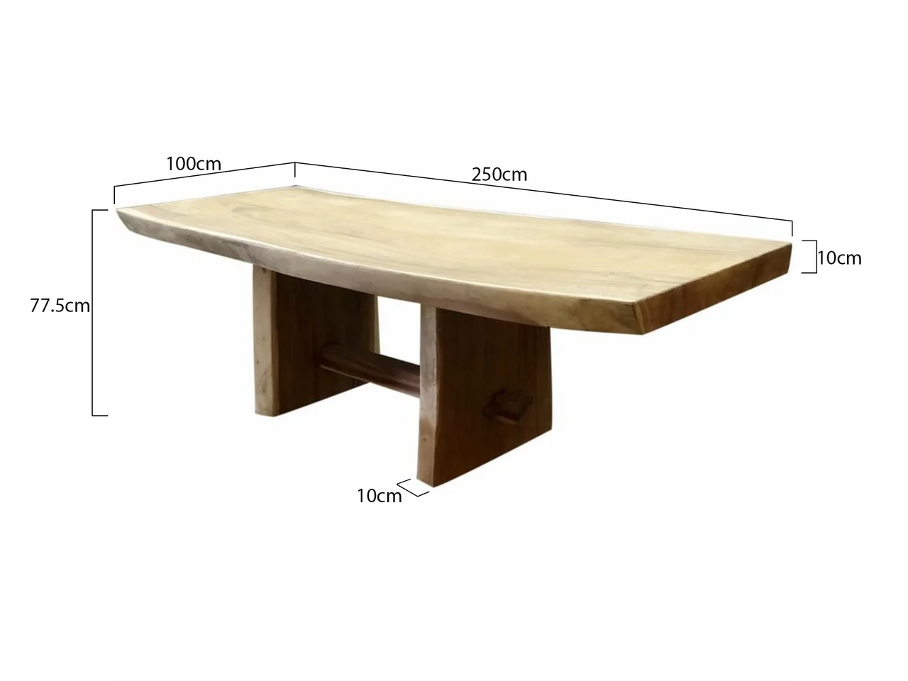 AVH-Collectie Boomstamtafel kopzit 250x100xH77,5 cm - bladdikte 10 cm AVH-Collectie Boomstamtafel kopzit 250x100xH77,5 cm - bladdikte 10 cm