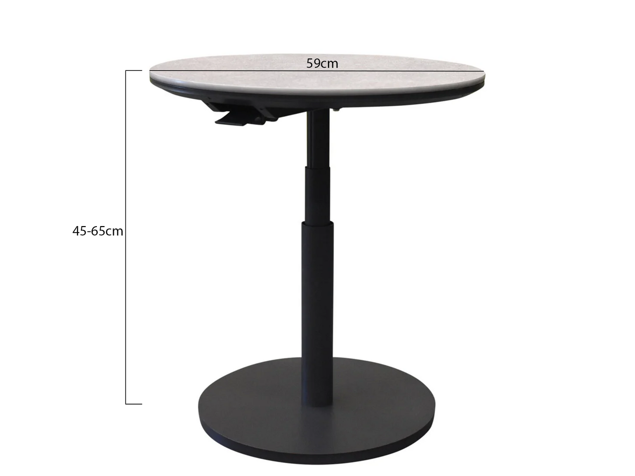 AVH-Collectie San Sebastian bijzettafel 59xH45-65 cm rond aluminium sintered stone antraciet