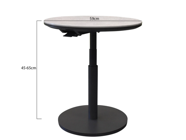 AVH-Collectie San Sebastian bijzettafel 59xH45-65 cm rond aluminium sintered stone antraciet