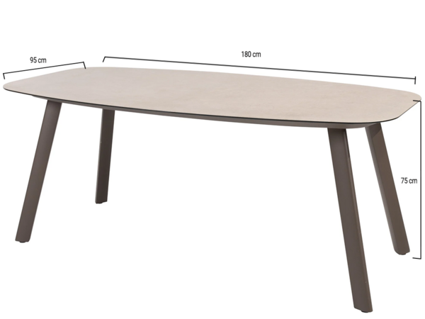 Taste 4SO Manolo dining tuintafel printed ceramic 180x95xH75 cm terre Taste 4SO