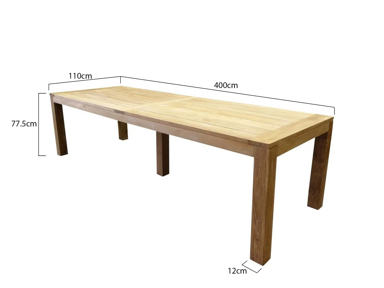 AVH-Collectie Krista dining tuintafel 400x110xH77,5 cm - poten 12 cm teak AVH-Collectie Krista dining tuintafel 400x110xH77,5 cm - poten 12 cm teak