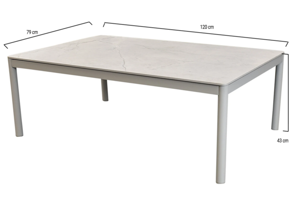 AVH-Collectie Joshua lounge tuintafel 120x79xH43 aluminium latte