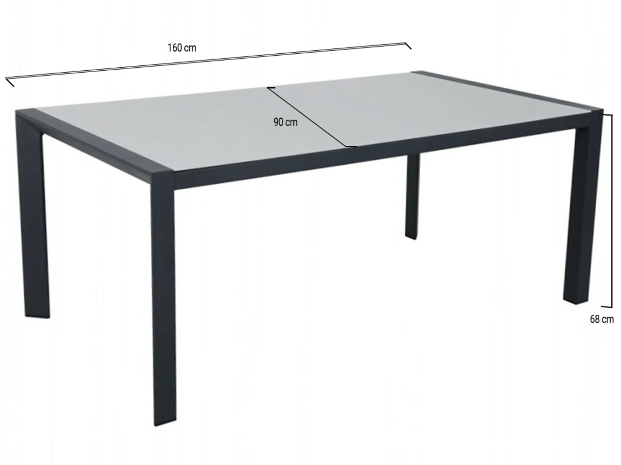 AVH-Collectie Fortaleza dining tuintafel 160x90xH68 cm antraciet AVH-Collectie Fortaleza dining tuintafel 160x90xH68 cm antraciet