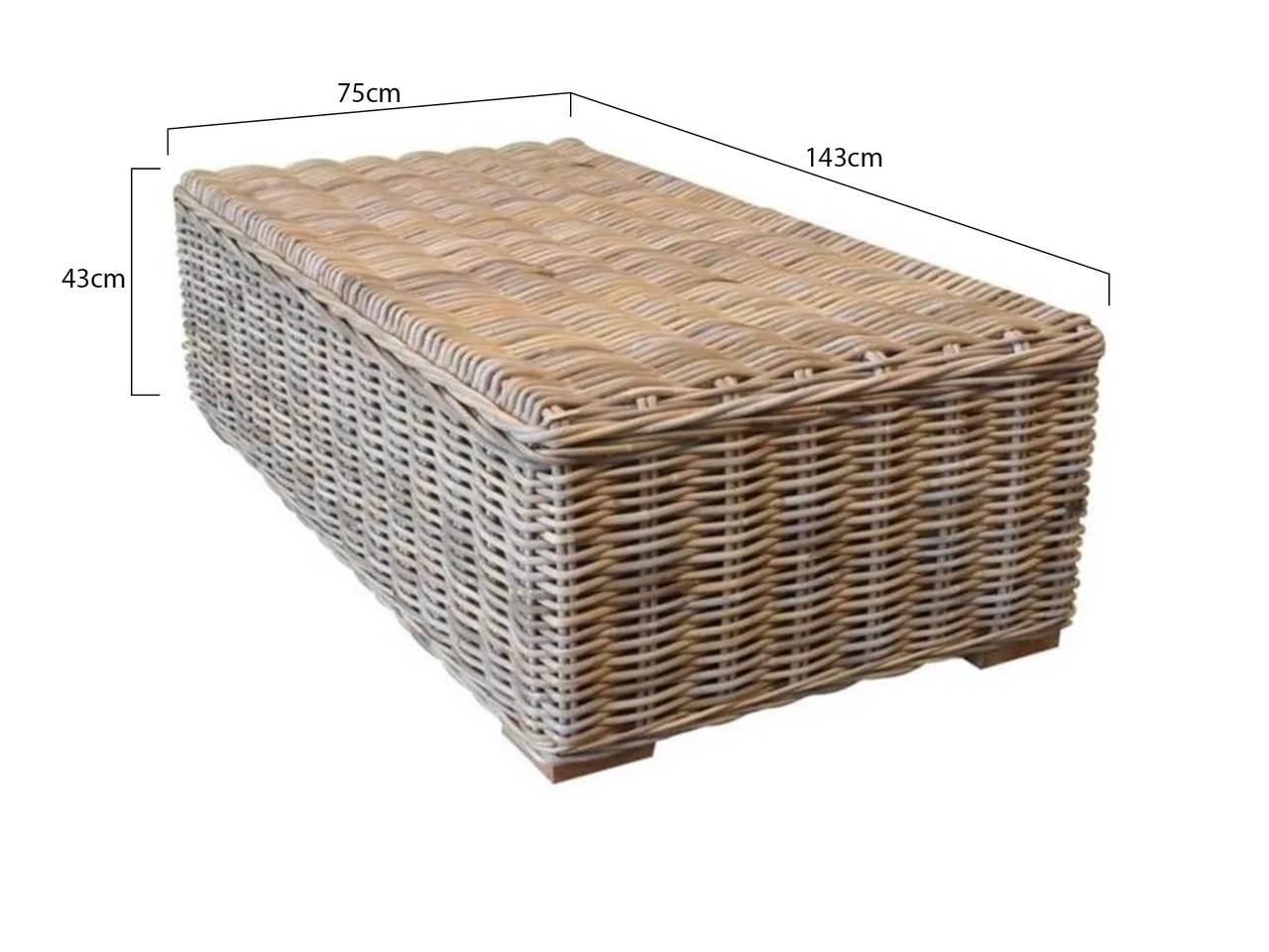 AVH-Collectie Nissah lounge tuintafel 136x75 naturel rotan AVH-Collectie Nissah lounge tuintafel 136x75 naturel rotan